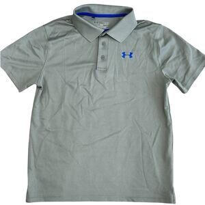 UNDER ARMOUR Boys Gray Short Sleeve Polo Size Youth Large NWOT